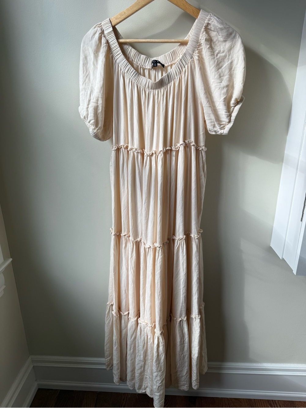FORE Tiered Maxi Dress Cottagecore Soft Girl Prairie Feminine Boho Romantic L